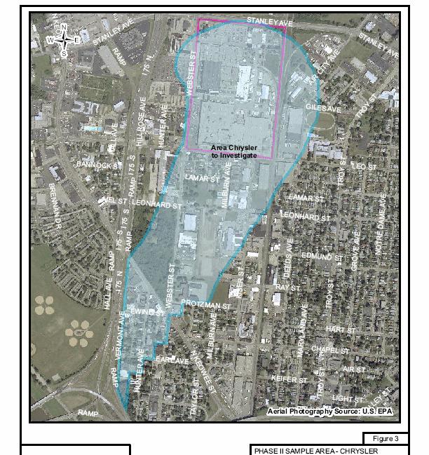 Phase 2 Area Plume Dispute Chrysler will continue work in the blue shaded area