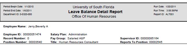 GEMS Navigation: Home > USF Menu Items > USF Menu Items > Report > Employee Leave Year End Report Exercise 7: Process Leave Payouts for Terminating Employees - Discussion: Eligible employees will