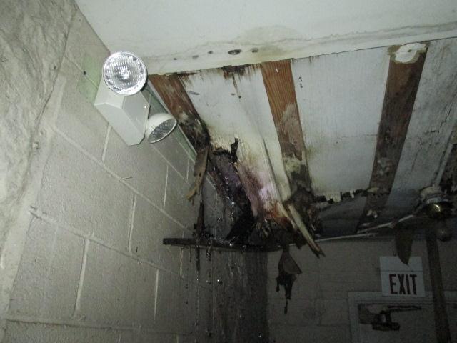 Collapsed ceiling at