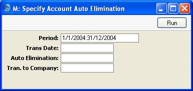 Consolidation - Maintenance - Auto Elimination The Account Auto Elimination function will create this Simulation When you are certain that the Simulation is correct, you can convert it into a