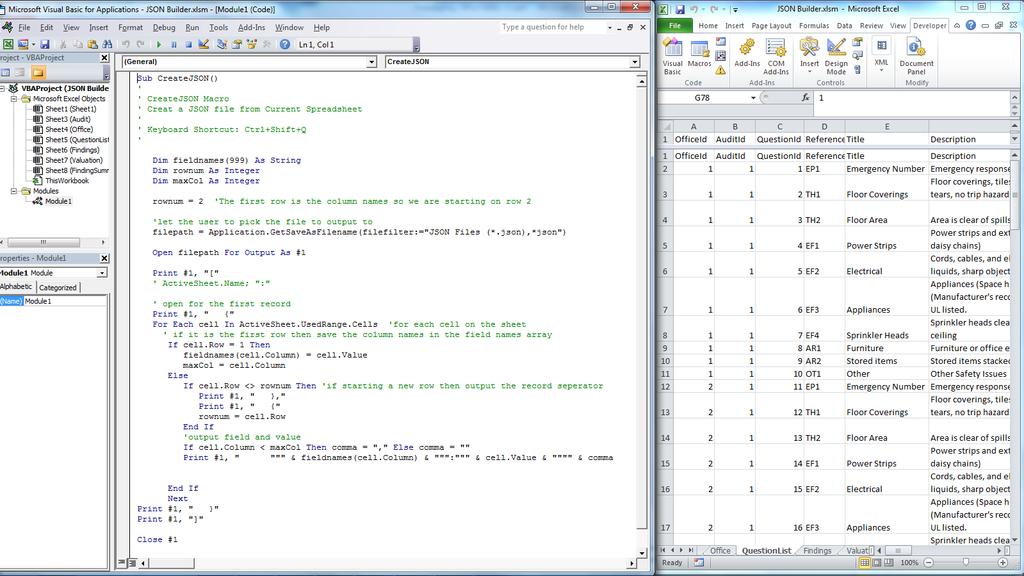 Mock Data Mock Data was developed in Excel. I wrote a macro to export each sheet to json format.
