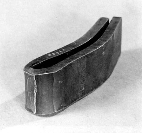 Figure 26. Transverse face-bend specimen. Figure 27. Longitudinal bend-test specimen in which weld runs central and parallel to the long edge.