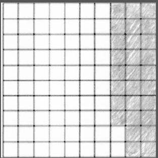 I can shade 7 squares in each part as seen in the first grid 7 because the fraction 25 tells me there are 7 shaded squares for every group of 25.