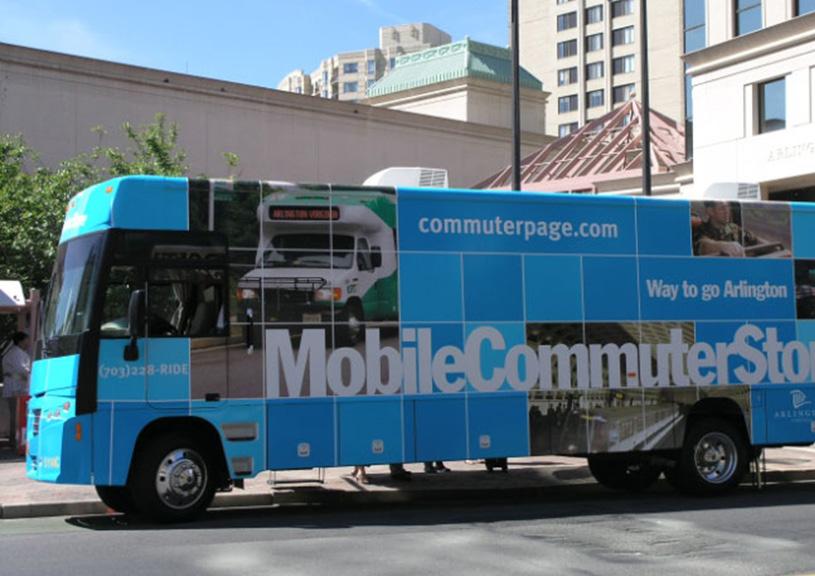A mobile commuter store, like this one in Arlington County, can bring multimodal travel information to the traveler Epanding godcgo Programming DDOT s godcgo TDM program could be epanded based on the