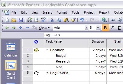 7. Click OK. The task displays in the list as shown in the example below. Indicates Recurring Task Click + to view individual tasks. Click the + to expand the view of individual tasks.
