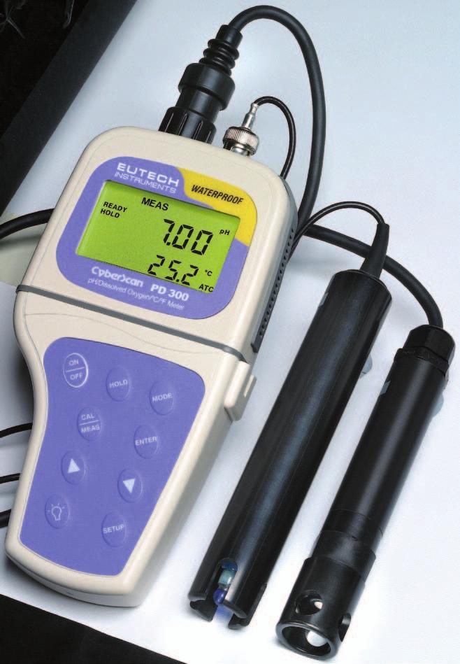 Multi-Parameter CyberScan Waterproof Handheld CyberScan PD 300 ph/dissolved Oxygen/ºC/ºF Toggle between DO (% sat or mg/l) and ph with a simple keypress.