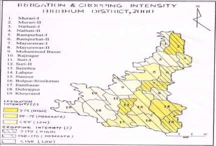 A Preliminary Search for the Relationship between Irrigation and Cropping Intensity in Birbhum District of West Bengal Table1. Irrigation Intensity and Cropping Intensity in Birbhum District, 27-8 C.