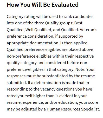 Align Repeat the process if you have other experience 45 Questionnaire The category rating procedure is being used to rank candidates.