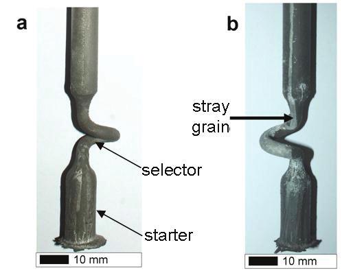 Grain density determined by EBSD decreased monotonically in the starter block, but it is quite high (Fig. 8a). In case of selector, there were two grains at a height of 30 mm in the selector.