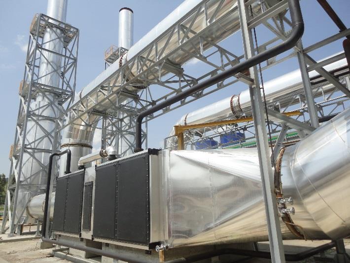 HEAT RECOVERY EXCHANGER CONFIGURATION Exhaust gas heat recovery exchangers (EGHEs) characteristics: EGHEs installed in by-pass to the main exhaust gas ducting in order to avoid any impact on the gas