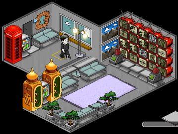 Habbo examples: Furniture that make you look cool! a tv-wall!