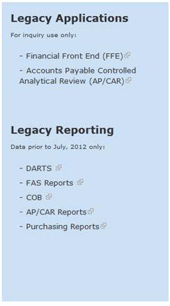 The Reporting Quick Links section provides access to real-time financial reports.