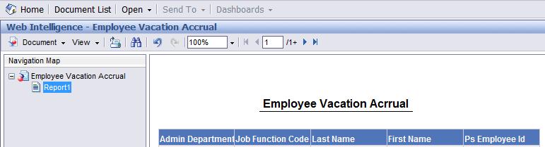 Employee Vacation Accrual Report Report Description This report displays the employees to be included in the Year End Vacation Accrual Report exercise.