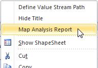 To generate a MAR, select the MAR from the Analysis section of the LeanView ribbon. (If working in LeanView 4.0 or 5.0, go to LeanView Reports Map Analysis Report.