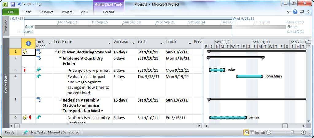 Section IX: Reporting Improvement Opportunities Export to Project To summarize improvement action information in Microsoft Project, navigate to the Export section of the LeanView ribbon, choose