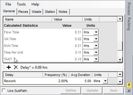 Check the Use Station TAKT option and define the appropriate takt time for the selected process shape.
