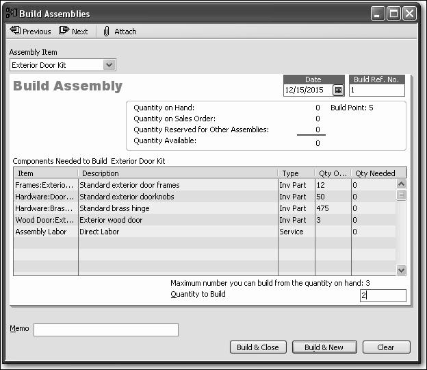 Setting up inventory Building finished goods Once you ve created assembly items that define the pieces you build, you are ready to enter the builds into QuickBooks.
