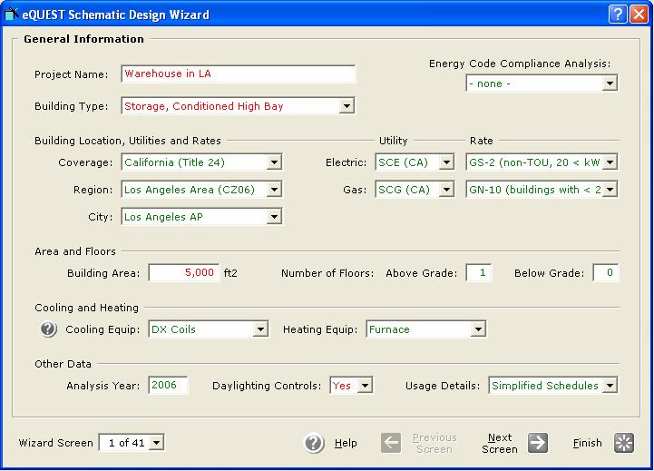 Start equest Schematic Design Wizard 14 Select Create a New Project Via the Wizard Design