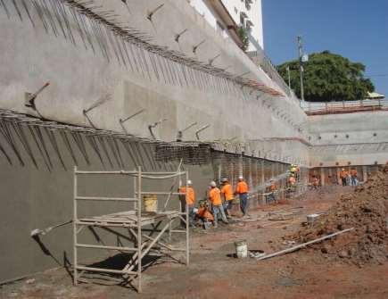conjunction with shotcrete, retaining a