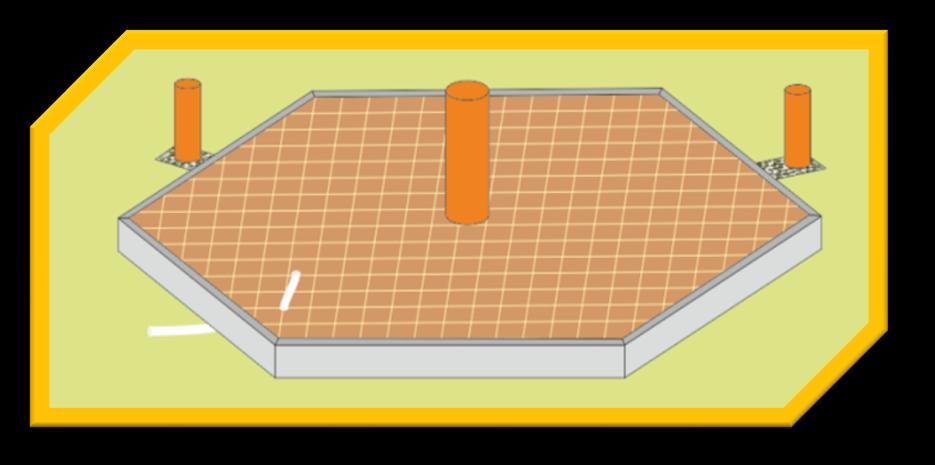 Construction of a foundation using paving stones Fig. 15 fig.15 Fill the area with rubble or smaller stones so that after compressing you still have 5cm to the upper edge of the edging stones.