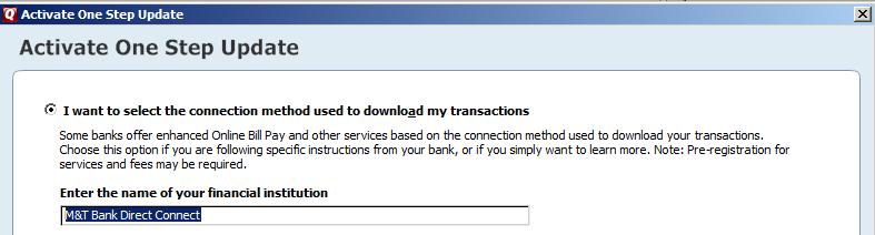 Log out of M&T Online Banking Task 5: REACTIVATE CONNECTION OF M&T BANK ACCOUNTS IN QUICKEN USING DIRECT CONNECT a. Select Tools > Account List b.