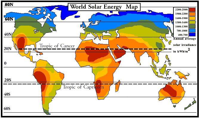 Power Incident per unit area of Earth's Surface The use of the equation allows you to determine the amount of solar radiation at