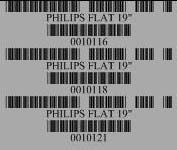 When all selections have been made, click Print Barcodes. The upper barcode represents the UPC field data (KIT-CMP-C1.