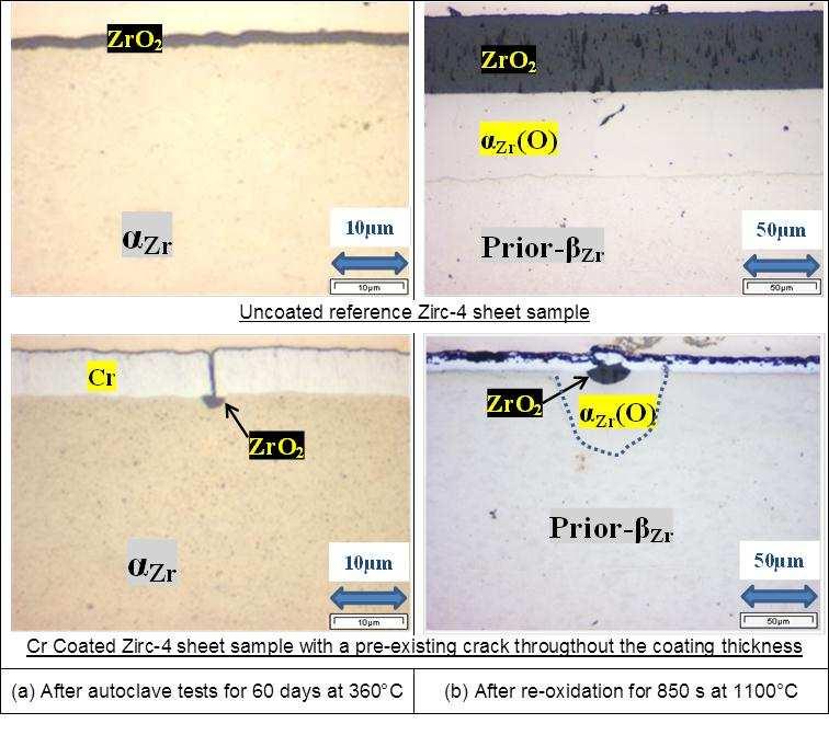2.2 Impact of pre-existing Cr coating defects One issue is the potential negative impact of a pre-existing defect (i.e., as-received crack) within the Cr coating on subsequent oxidation.
