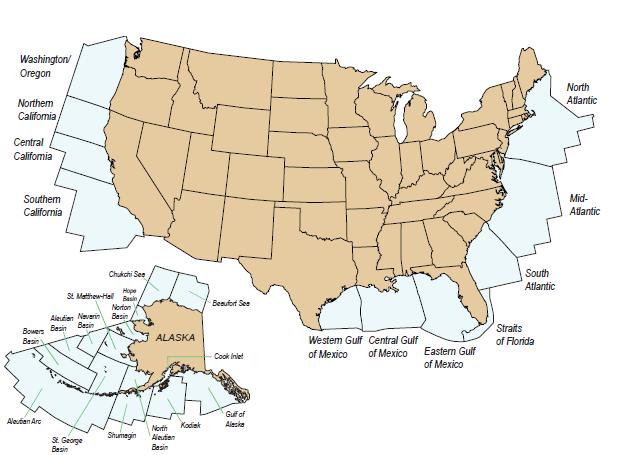 Federal OCS Areas of the United States Source: BOEM, Assessment of Undiscovered