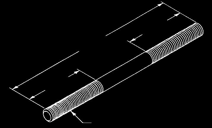 Threaded ccessories B3205 - Threaded Rod (right-hand threads - both ends) (TOLCO Fig.