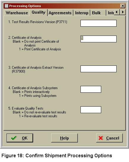 The check box is located near the bottom of the right column. Setting up Confirm Shipments Processing Options: Confirm Shipments (P4205) has processing options to activate Quality Management.