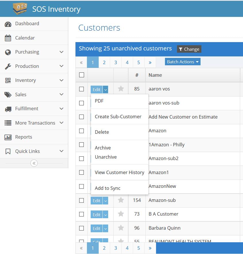 From the customer list in SOS, you can use the actions menu to View Customer History to see all products ever sold to this customer and on what orders.
