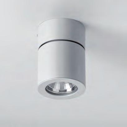 Surface-mounted downlight Medium wide beam For ceramic metal halide lamps (), protection class I, IP65, IK08 coated, rotationally symmetrical aluminium reflector, housing locked with a grub screw,
