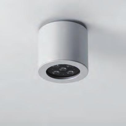 4 86 121 Surface-mounted LED downlight With 5 x 3 W high performance LEDs, integral thermal monitoring system Protection class I, IP65, IK08 coated, housing secured with a grub screw, ceiling mount: