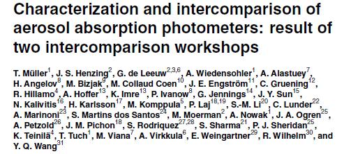 The inter-comparison shows a large variation between the responses to absorbing aerosol particles for different types of 10 instruments.