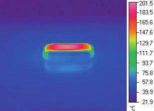 Thermal Performance Examples OARS1-R5 at 2W OARSXP-R25 at 5W These thermal images were taken under ambient conditions of still air at 25 C with the components