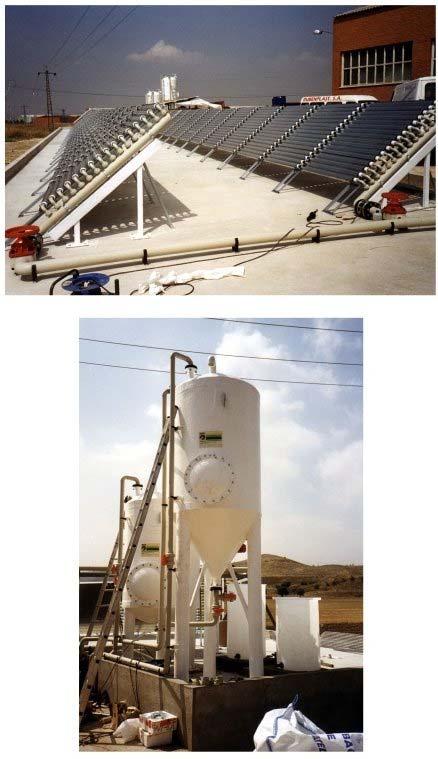 process. After this the catalyst is added and the mixture is pumped in a batch process through the chemical reactor (solar collector field) until the contaminants are degraded.