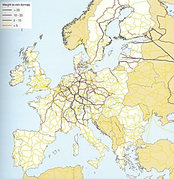 ROADS Freight flows on RAIL Data 2010. Source NEA 2011.