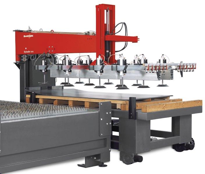 AUTOMATION 33 Byloader Proven solution for efficient sheet metal handling Customer benefits Sheet metal is automatically, quickly and reliably loaded onto the shuttle table The laser cutting system