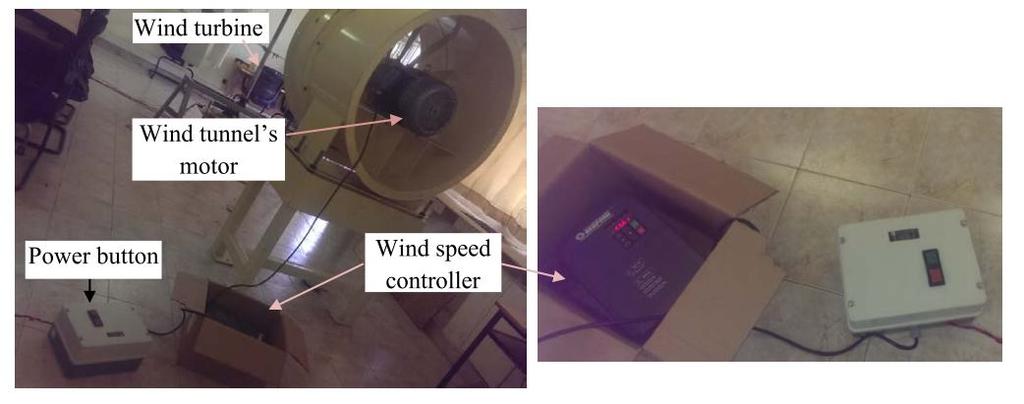 The rotational speed of the wind turbine was simultaneously measured using the digital tachometers.