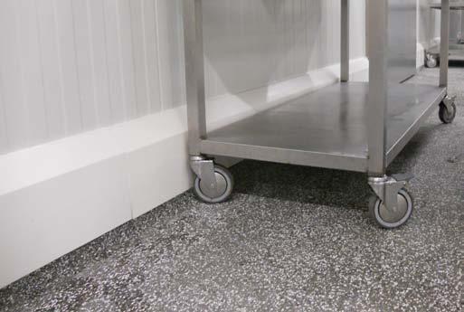 PolySto OP20F Stainless Steel installed on an epoxy floor.