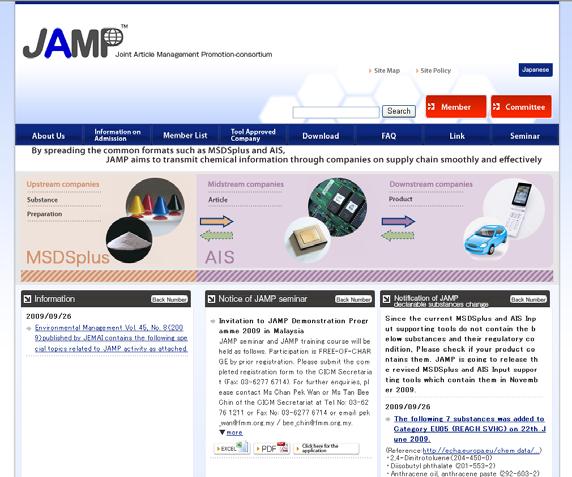 The JAMP Website JAMP's tools are available to general users from its website. http://www.jamp-info.com/english Tools JAMP's tools are available to general users from its website.