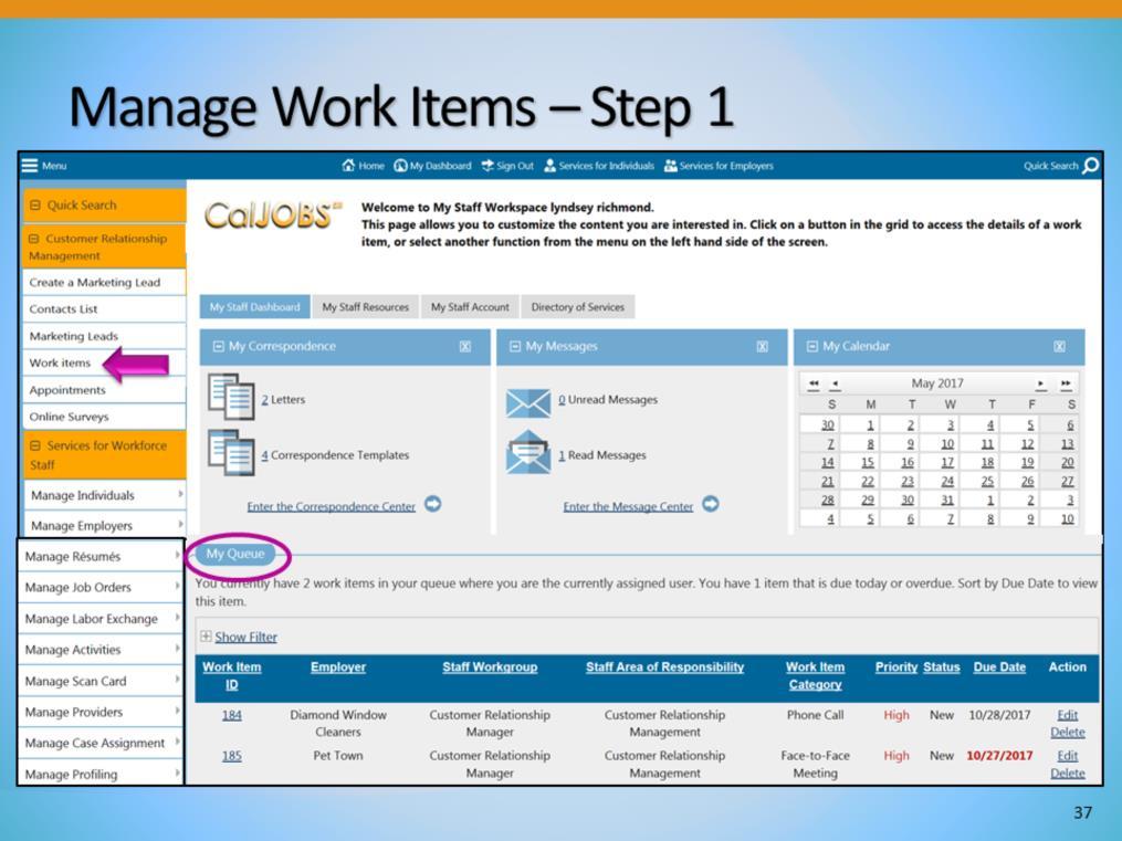 Now that we reviewed how to add a Work Item, let s address how to manage a Work Item.
