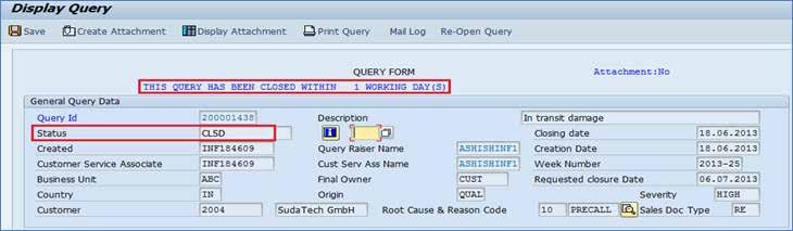 8. Cockpit transaction for Query Processing: This solution has the capability of handling or processing multiple complaints in a single click. Subsequent Returns Order can be created from SD cockpit.