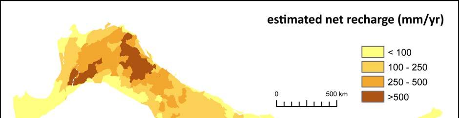 Figure 19 shows the net recharge estimated for the basin.