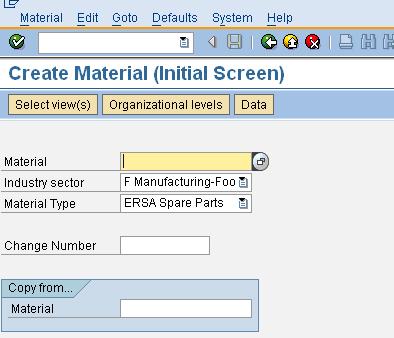 Create Operating Supplies (HIBE) or Spare Parts (ERSA) Material Use This activity is used to create an operating supply or spare part in the Material Master. Procedure 1.