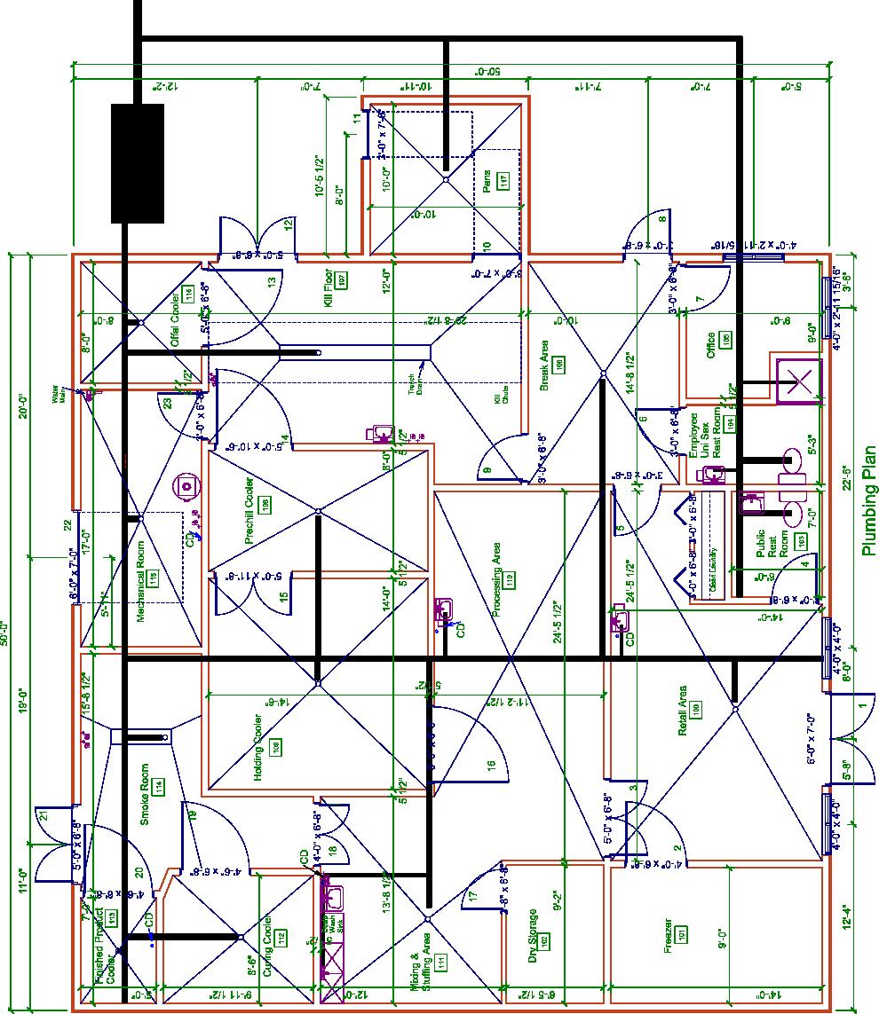 Small Plant, Plumbing Plan Figure 55 Small Plant, Plumbing Plan Revised: March