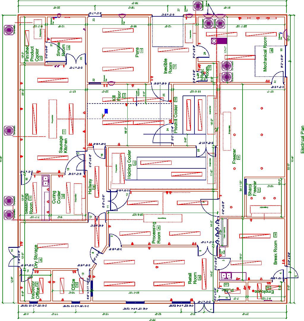 Large Plant, Electrical Plan Figure 70 Large Plant, Electrical Plan Revised: