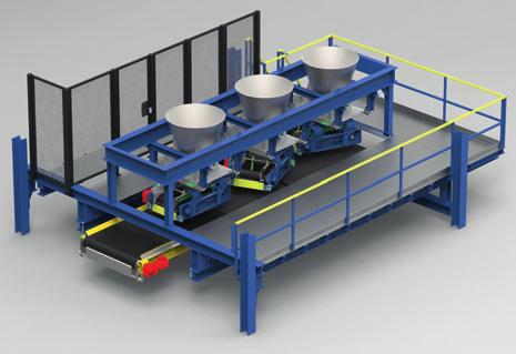 Always everything in focus: Due to the modular plant control software Masa FAST 3-D rendering of the new Masa multicolor system The conveyor belts can be swiveled by approximately 30 degrees to the