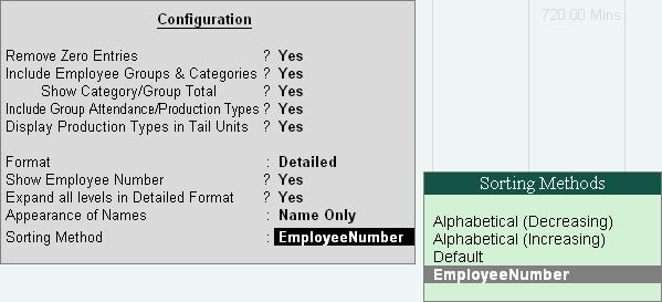 Payroll Reports The Attendance Sheet is displayed as shown: Figure 10.